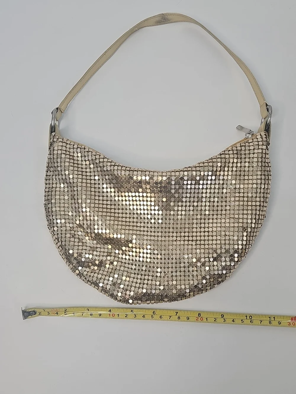 Gold Disco Hobo Bag Mini Festival Party Evening 70s Throwback Party